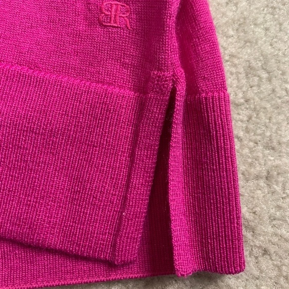 Banana Republic Women V-Neck Sweater Merino Wool Size Medium Fuschia Pink - Picture 3 of 7